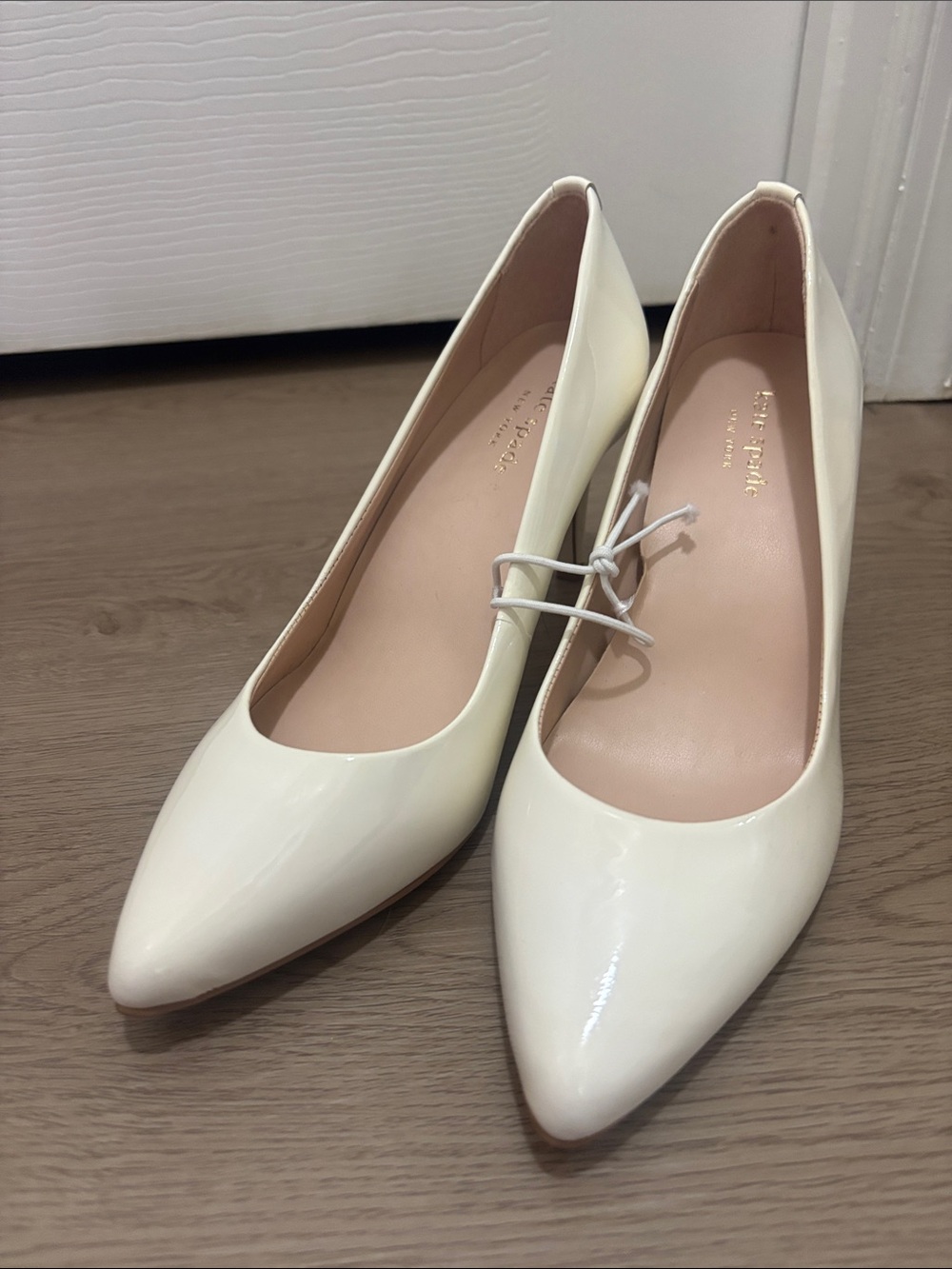 kate spade Cream Patent Pointed Toe Pumps - Classic Ivory